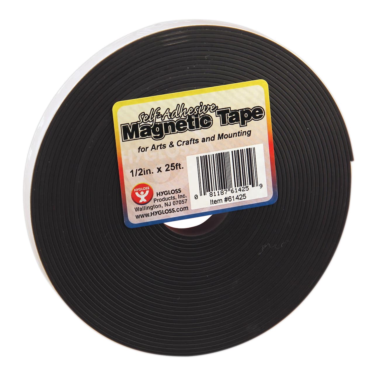 Hygloss Self-Adhesive Magnetic Strips, 0.5 x 300 Per Roll, 3